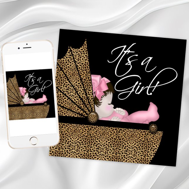 Baby Shower för Rosa Leopard Baby Shower Inbjudningar (Pink leopard baby shower invitation. Instant download and printed invitations available.)