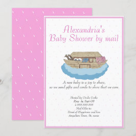 Baby Shower för Rosa Noah Ark via e-postinbjudan Inbjudningar