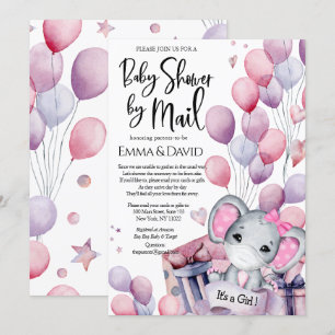 Baby Shower för Rosa-pratbubblor för flickor per p Inbjudningar