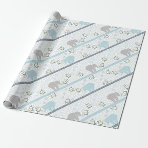 Baby shower för Safari   för blått- & grå Presentpapper