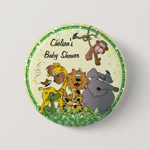 Baby shower för Safaridjungelbaby djur Knapp