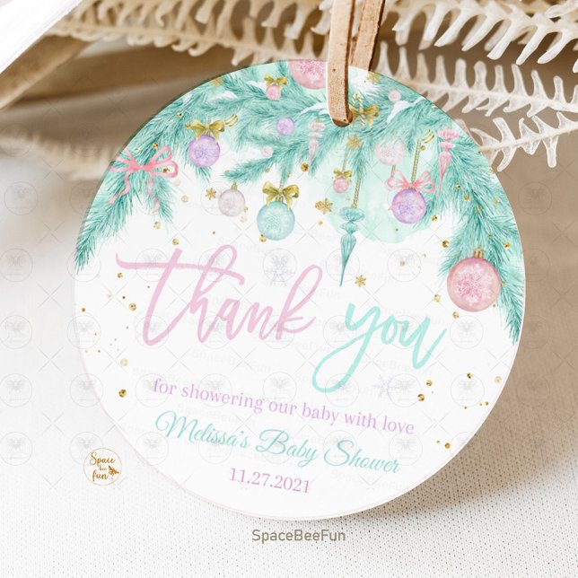 Baby Shower för Santa Baby Gåvor Etiketter (Santa Baby Baby Shower, thank you tag,baby shower invitation, sticker gift tag, holiday baby shower,)