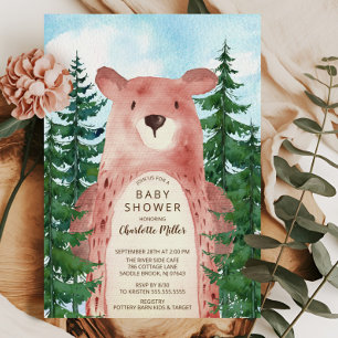 Baby Shower för skogskläder med bojar i Äventyr Inbjudningar