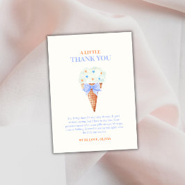 Baby Shower för sommaråterro Bow Star Ice Cream Ba Tack Kort