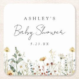 Baby Shower för sommarblomma Fält Underlägg Papper Kvadrat