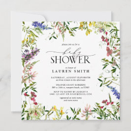 Baby Shower för sommarblomma Inbjudningar