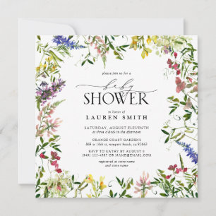 Baby Shower för sommarblomma Inbjudningar