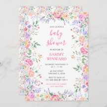 Baby Shower för sommarblommor, Blommigt