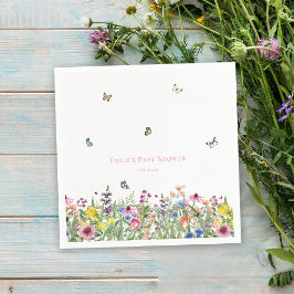 Baby Shower för sommarblommor och smörblommor Pappersservett