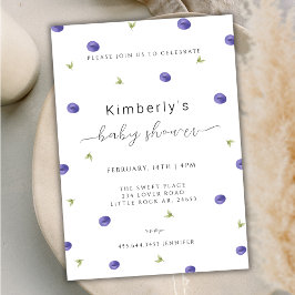 Baby Shower för sommarfärgen Blueberry Baby Shower Inbjudningar