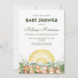 Baby Shower för sommarskog Inbjudningar