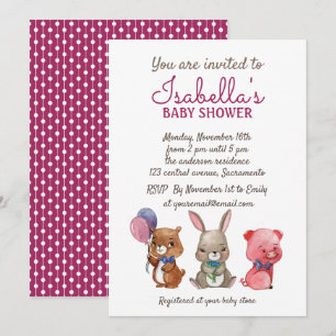 Baby Shower för spädbarn i matvattenfärg Inbjudningar
