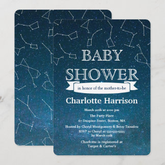 Baby shower för stjärnakonstellationutrymme inbjudningar