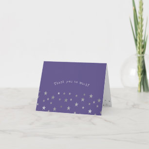 Baby shower för stjärnor för lilasilverglimt tack kort