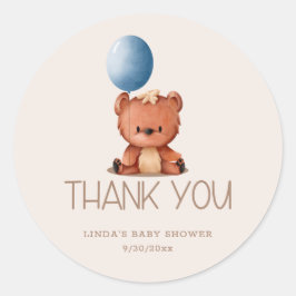 Baby Shower för Tack för ballonger för spjutspetsa Runt Klistermärke