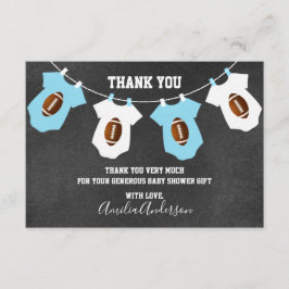 Baby shower för TACK för svart tavlaFOTBOLLtema Kort