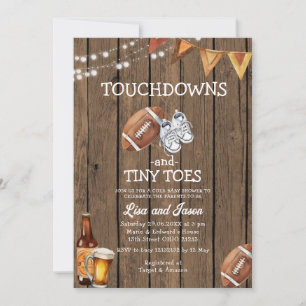 Baby Shower för Tiny Toes Football Touchdown Inbjudningar