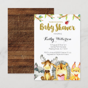 Baby Shower för träbaserade rekreativa beställning Inbjudningar