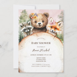Baby Shower för träddjur Inbjudningar