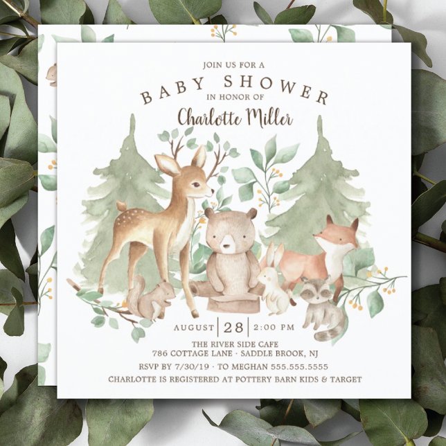 Baby Shower för träddjur Inbjudningar (Skapare uppladdad)