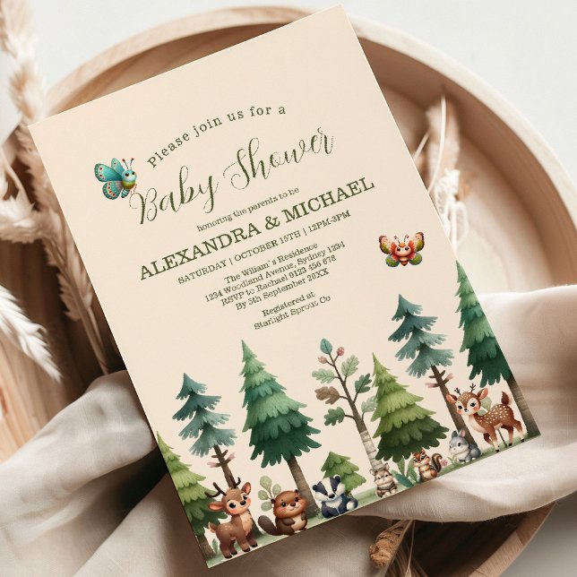 Baby Shower för träddjur Inbjudningar (Skapare uppladdad)