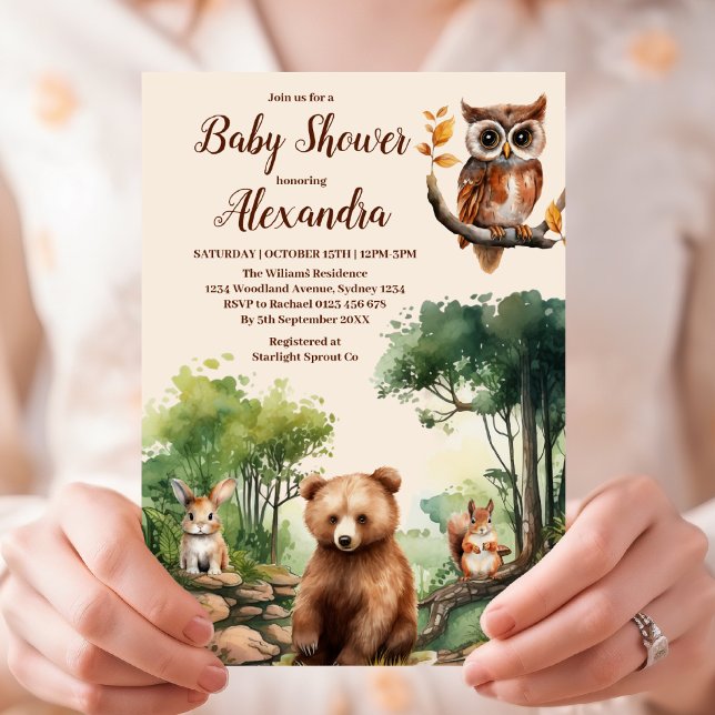 Baby Shower för träddjur Inbjudningar (Skapare uppladdad)