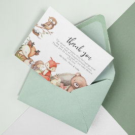 Baby Shower för träddjur Tack Kort