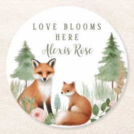 Baby Shower för träddjur Underlägg Papper Rund