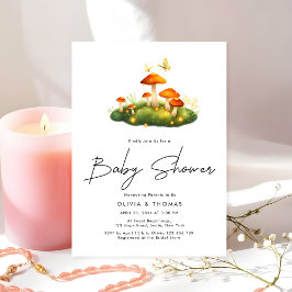 Baby Shower för trendig Modern Mushroom Woodland S Inbjudningar