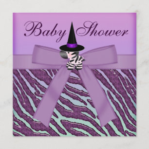 Baby shower för tryck för Halloween sebra Inbjudningar