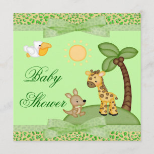 Baby shower för tryck för SafaridjurCheetah Inbjudningar