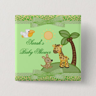 Baby shower för tryck för SafaridjurCheetah Knapp