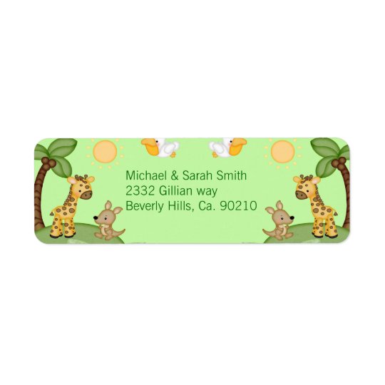 Baby shower för tryck för SafaridjurCheetah Returadress Etikett