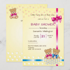 baby shower for TWINS Inbjudningar