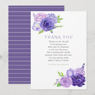 Baby Shower för Ultra Violet Watercolor-Blommigt, Inbjudningar