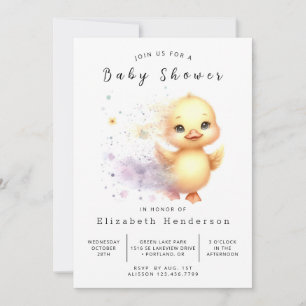 Baby Shower för utskrivbar Anka-flicka Inbjudningar