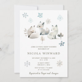 Baby Shower för Varg för Cute Winter Arktis Inbjudningar
