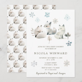 Baby Shower för Varg för Cute Winter Arktis Inbjudningar