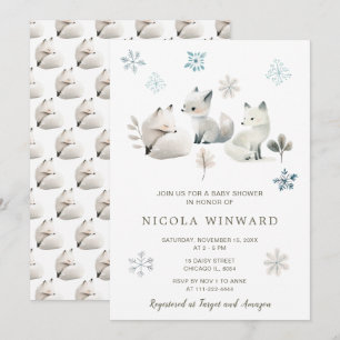 Baby Shower för Varg för Cute Winter Arktis Inbjudningar