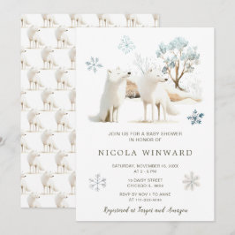 Baby Shower för Varg för Cute Winter Arktis Inbjudningar