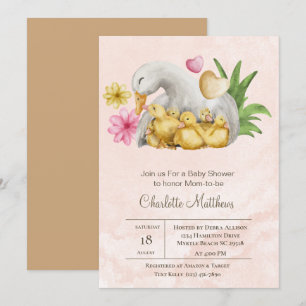 Baby Shower för vattenlevande djur i mamma och Bab Inbjudningar