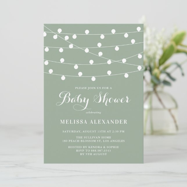 Baby Shower för visemisk sträng Ljus-Grönt för  av Inbjudningar (Stående Fram)