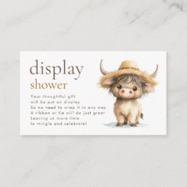 Baby Shower för Visning för Cute Highland Cow Tilläggskort