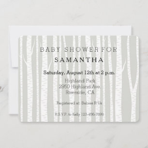 Baby shower för vitbjörkträd inbjudningar