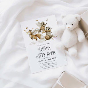 Baby Shower för Whimsical Forest Animals Inbjudningar