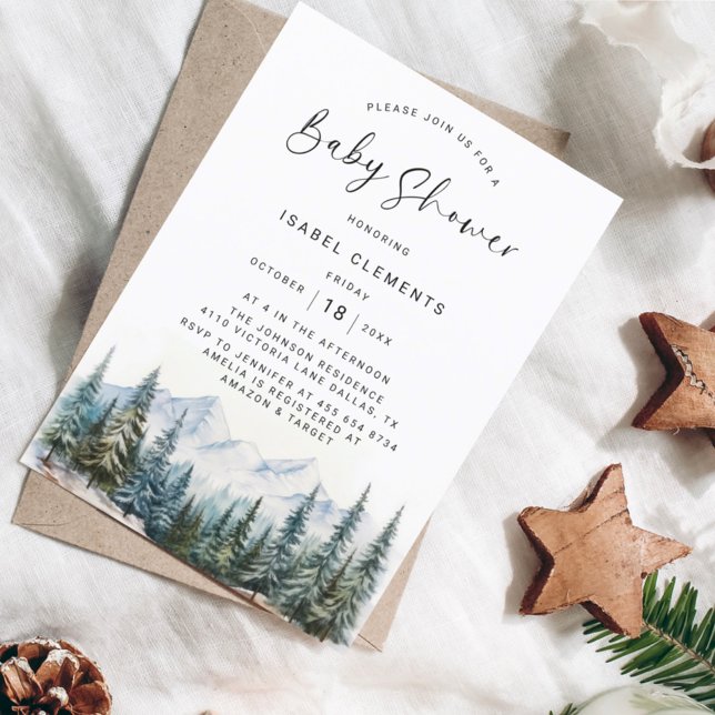 Baby Shower för Winter & Modern Script-Chic Inbjudningar (Skapare uppladdad)