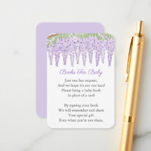 Baby Shower för Wisteria Lavender Blommigt Bok Req
