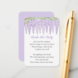 Baby Shower för Wisteria Lavender Blommigt Bok Req Tilläggskort