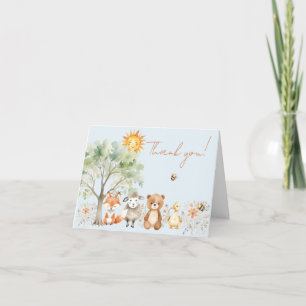 Baby Shower för Woodland Wildlife Tack för ditt ko Kort
