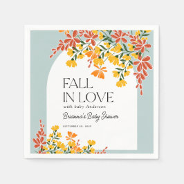 Baby Shower Förälska Dig Höst Blommig Pappersservett